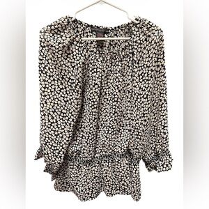 Jennifer & grace Elegant Black and White Women's Top blouse LARGE